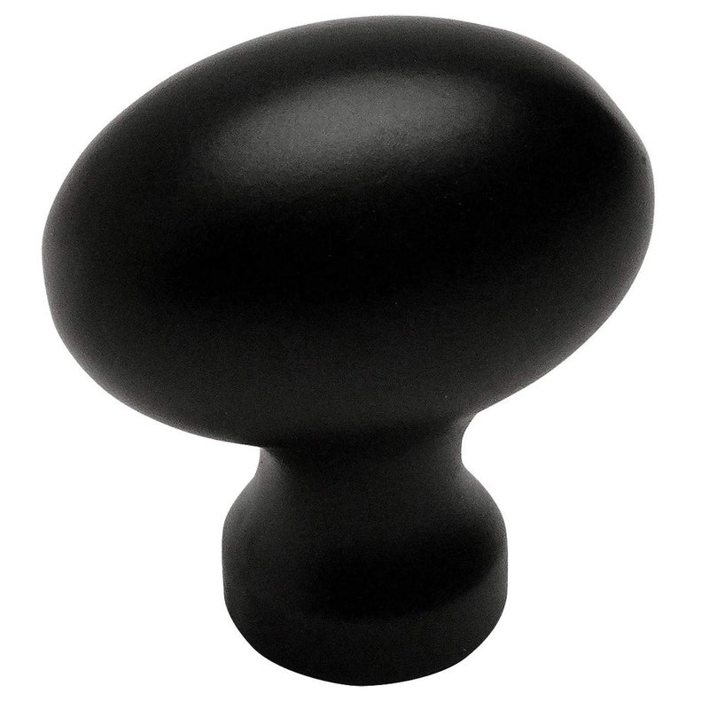 10 Pack - Cosmas 6021FB Flat Black Oval Oblong Cabinet Knob